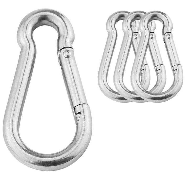 AOHO MOOON 3.1 Inch M8 Steel Spring Snap Hook, Holds to 396lb/180kg (Max) for Gym,Exercise Machine, Heavy Duty Clip Keychainr, Set of 4 - Image 1