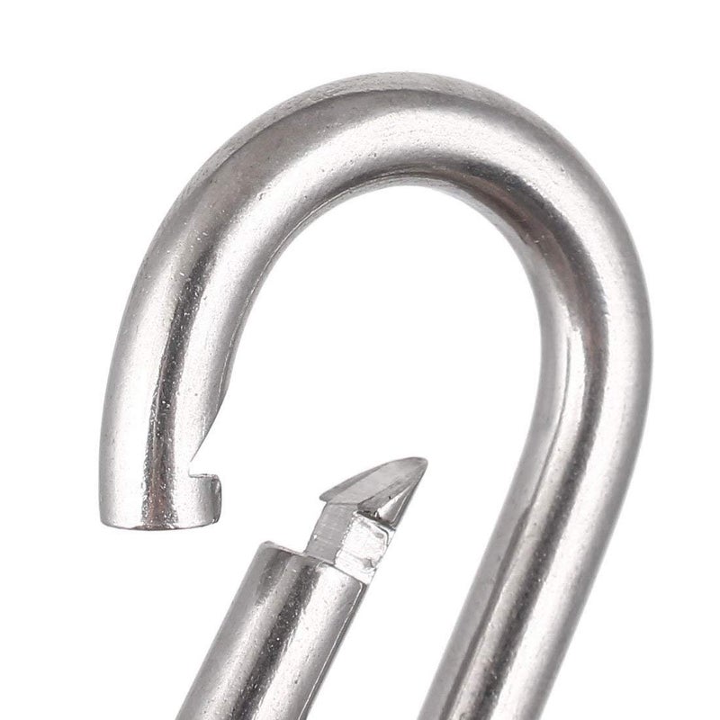 AOHO MOOON 3.1 Inch M8 Steel Spring Snap Hook, Holds to 396lb/180kg (Max) for Gym,Exercise Machine, Heavy Duty Clip Keychainr, Set of 4 - Image 2