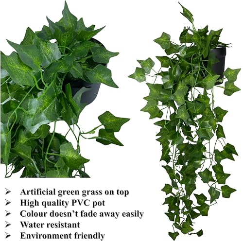 Tdas Artificial Plants with Pot Leaves Hanging Ivy Garlands Plant Greenery Vine Creeper Home Decor Door Wall Balcony Decoration Party Festival Craft (1 Pcs Money Plant) - Image 4