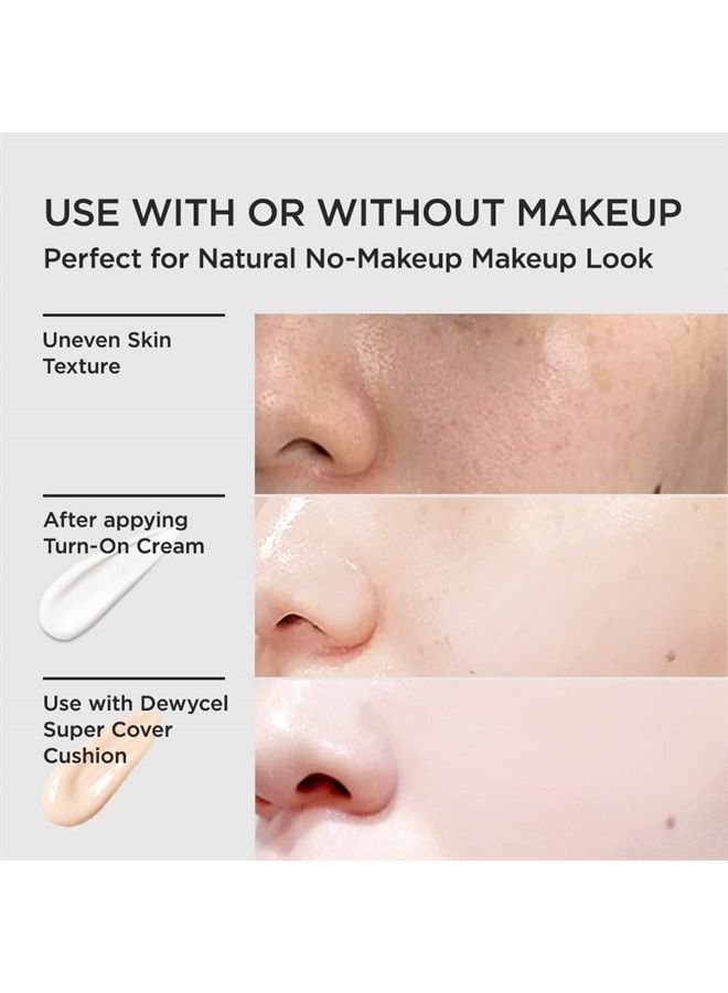 DEWYCEL كريم تيرن أون مع جل الإيلاستومر ونياسيناميد | كريم توضيح، قاعدة مكياج، برايمر مع ترطيب وحماية للبشرة | مظهر مكياج طبيعي بدون مكياج | 1.7 أونصة سائلة / 50 مل - Image 5
