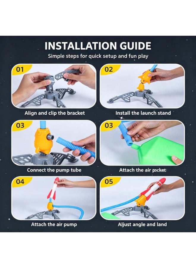 Multi-Color Rocket Launcher For Kids, Fun Outdoor Toys For Boys & Girls, Ages 3 & Up - Soft Foam Blaster Set Soars Up To 30ft - Toys For Outside & Backyard - Image 4
