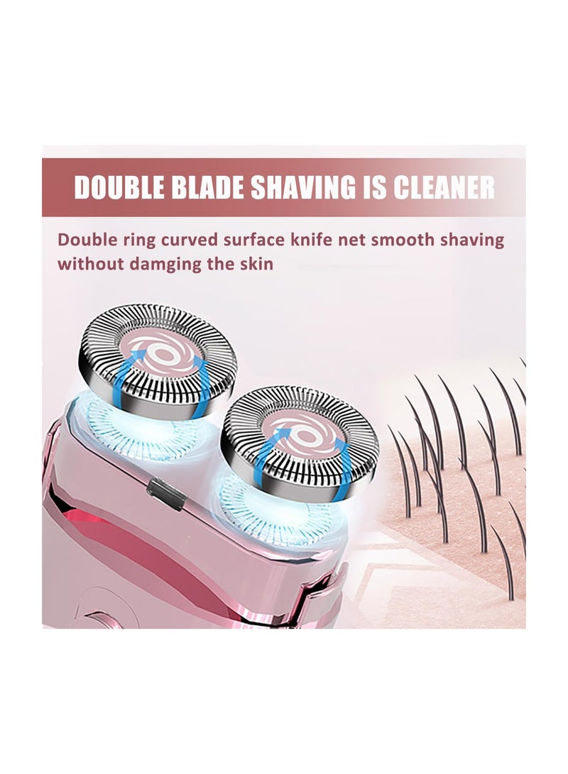 Flawless Facial Hair Remover for Women, Portable Painless Electric Shaver Device for Face, Chin, Upper Lip and Arms with Led Light, for Travel, Business, Office(with Charging Cable, Brush) - Image 2