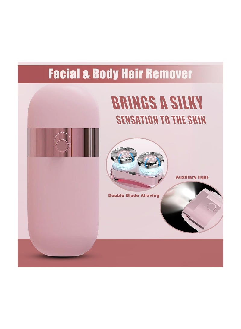 Flawless Facial Hair Remover for Women, Portable Painless Electric Shaver Device for Face, Chin, Upper Lip and Arms with Led Light, for Travel, Business, Office(with Charging Cable, Brush) - Image 3