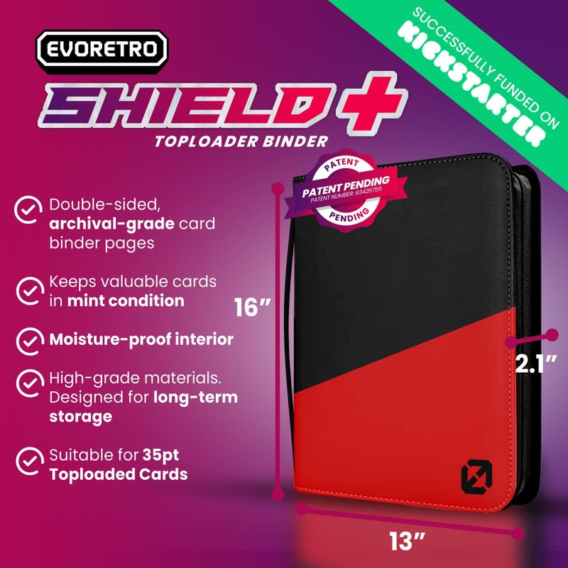 EVORETRO Top Loader Binder for 35pt-55pt Cards â€“ 216 Slot Toploader Binder with 9-Pocket Pages, 4 PSA Slab Holders & Airtag Compartment, Sports Card Holder for Pokemon, MTG, Lorcana, Baseball & More - Image 2