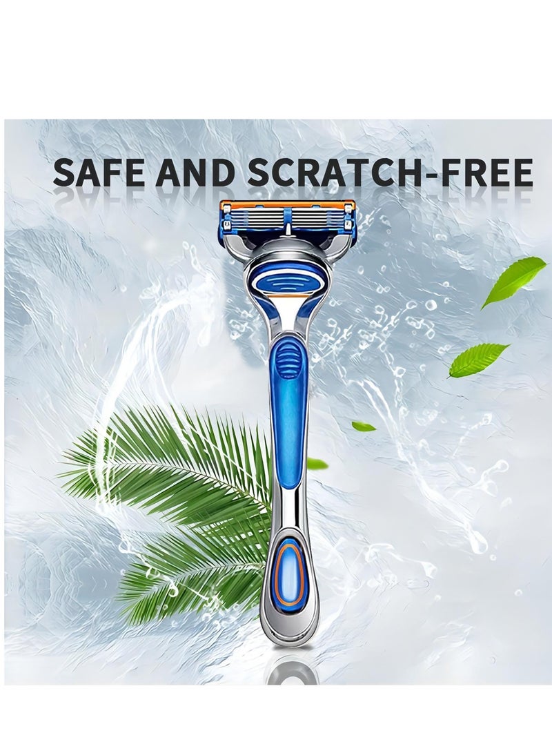 SYOSI Gillette Fusion Razors for Men, 1 Razor, 8 Blade Refills, Lubrastrip for a More Comfortable Shave and Smooth, with Gillette Fusion 5 Razor Blades, Compatible with Gillette Razors for Men - Image 3