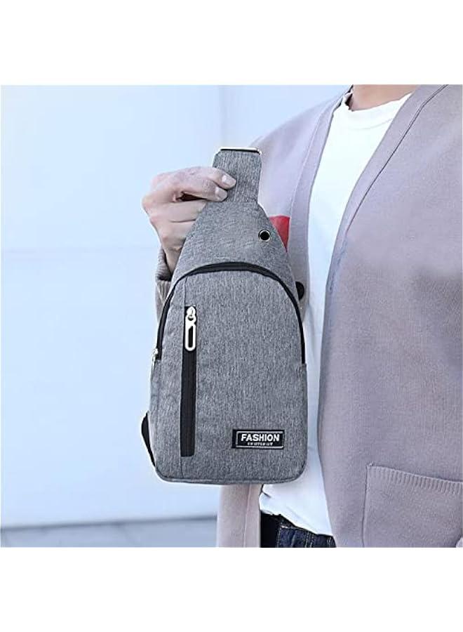 Men's Small Crossbody Sling Bag with Durable Water Resistant Shoulder Chest Strap and Earphone Port - Image 2