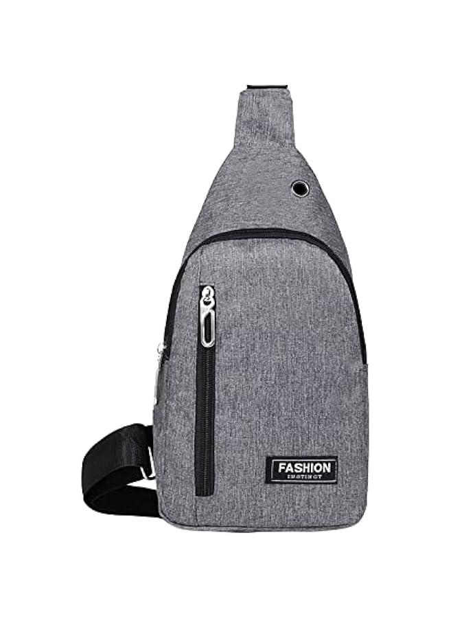 Men's Small Crossbody Sling Bag with Durable Water Resistant Shoulder Chest Strap and Earphone Port - Image 1
