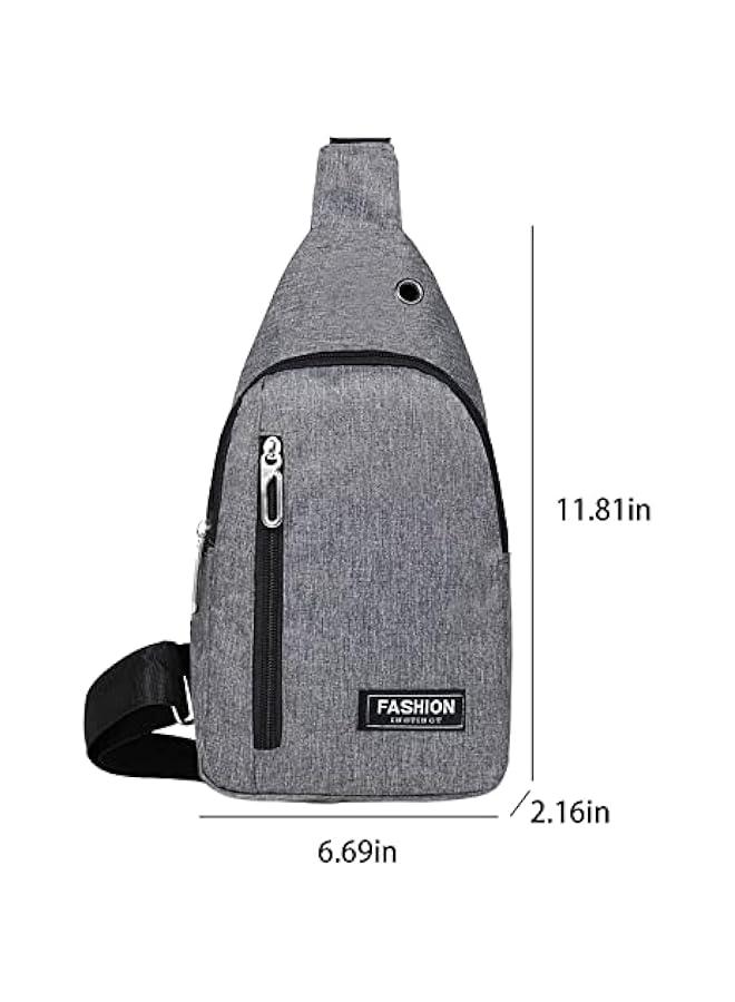 Men's Small Crossbody Sling Bag with Durable Water Resistant Shoulder Chest Strap and Earphone Port - Image 3