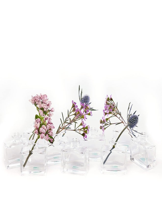 CHIVE ‘Loft’ Small Mini Flower Vases - Clear Glass Bud Vases, Set of 10 - Cute Vintage Rustic Centerpieces for Wedding, Events & Home - Premium Quality, Designed to Last - Image 3