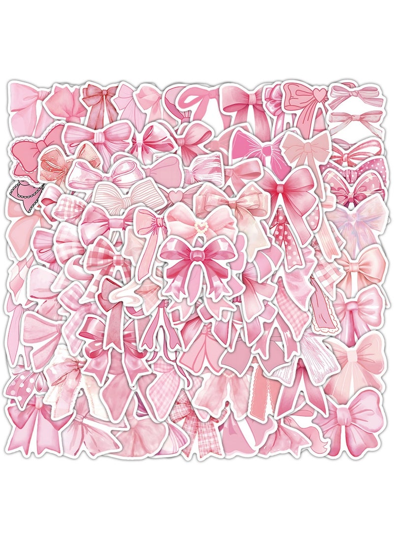 103Pcs Coquette Bows Stickers Cute Aesthetic Pink Bow Stickers for Adults Women Girls Pink Bows Vinyl Waterproof Stickers for Water Bottles Laptops Phone Luggage Guitar - Image 1
