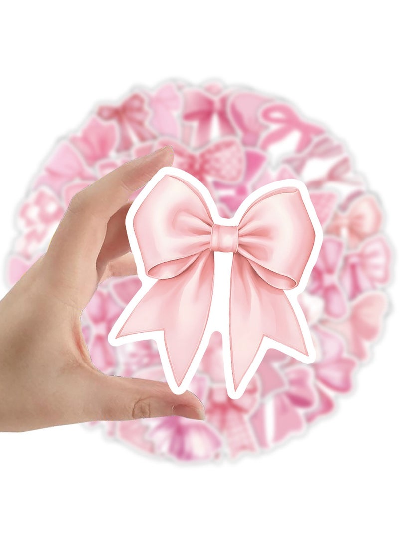 103Pcs Coquette Bows Stickers Cute Aesthetic Pink Bow Stickers for Adults Women Girls Pink Bows Vinyl Waterproof Stickers for Water Bottles Laptops Phone Luggage Guitar - Image 2