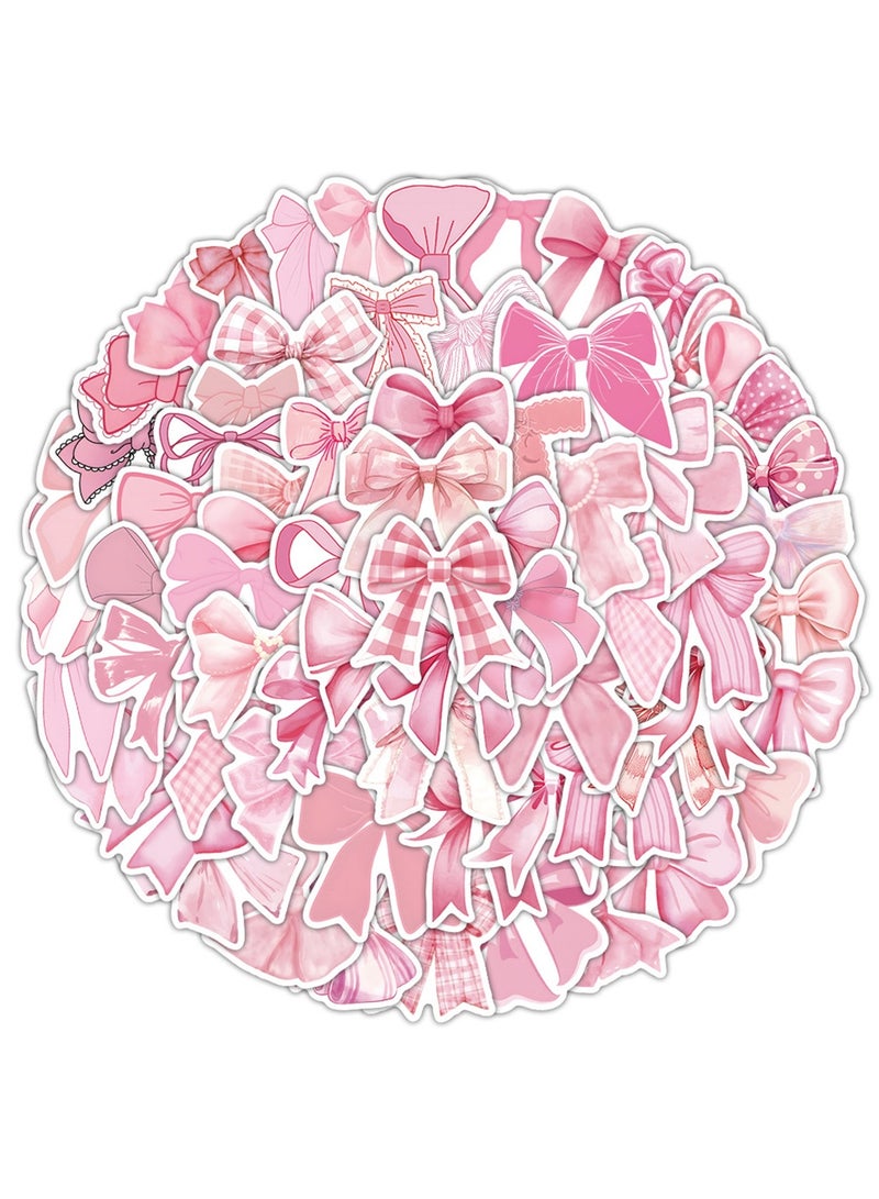 103Pcs Coquette Bows Stickers Cute Aesthetic Pink Bow Stickers for Adults Women Girls Pink Bows Vinyl Waterproof Stickers for Water Bottles Laptops Phone Luggage Guitar - Image 4
