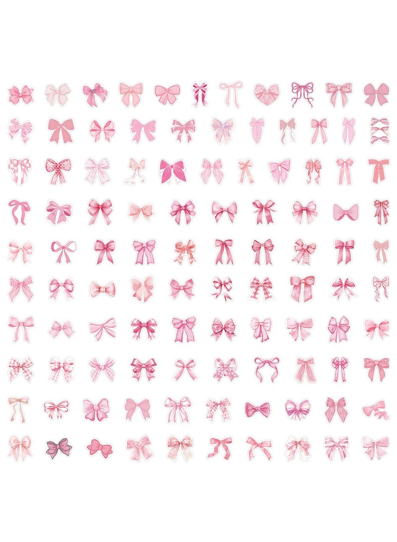 103Pcs Coquette Bows Stickers Cute Aesthetic Pink Bow Stickers for Adults Women Girls Pink Bows Vinyl Waterproof Stickers for Water Bottles Laptops Phone Luggage Guitar - Image 3