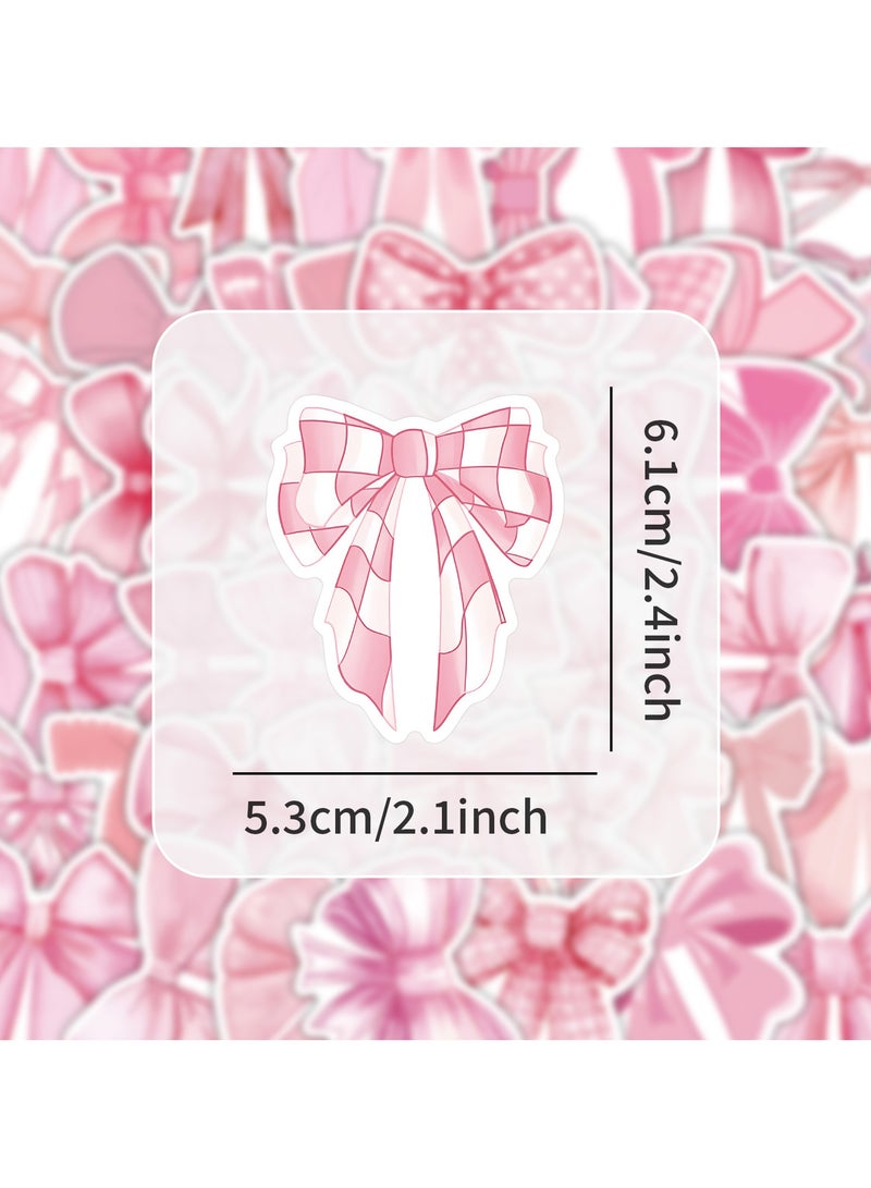 103Pcs Coquette Bows Stickers Cute Aesthetic Pink Bow Stickers for Adults Women Girls Pink Bows Vinyl Waterproof Stickers for Water Bottles Laptops Phone Luggage Guitar - Image 5