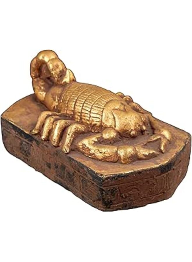 Unique Ancient Egyptian Art Serket the Scorpion goddess Sculpture gold leaf hand painted heavy stone made in Egypt