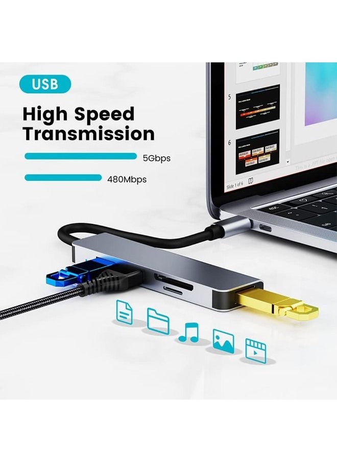 USB C Hub USB 3.0 Adapter Multi USB Port 5 in 1 USB Type C
