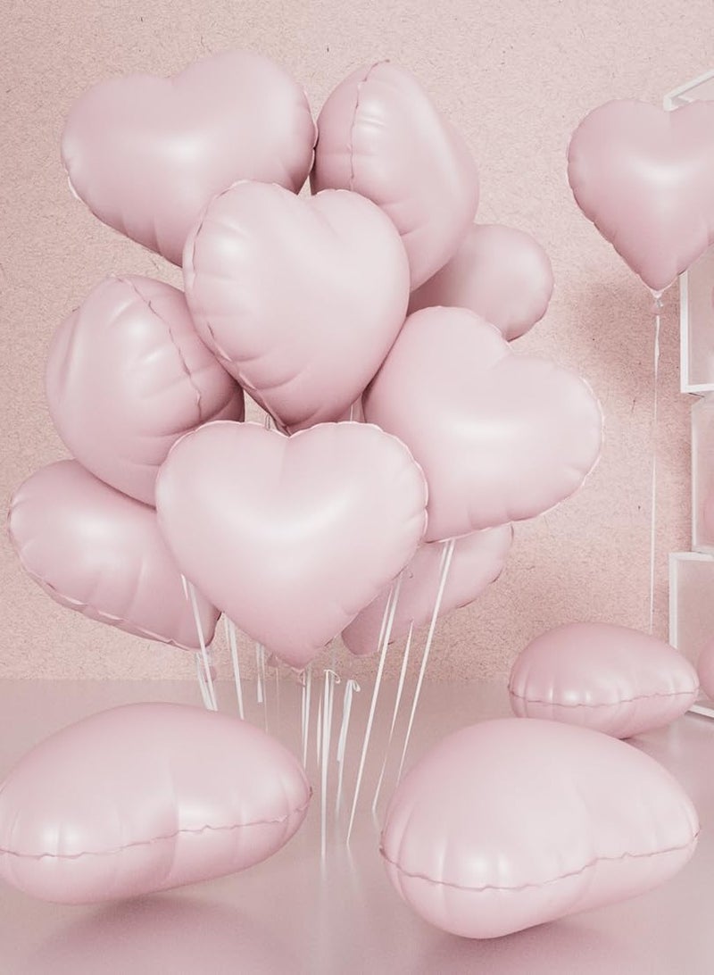 Light Pink Heart Helium Balloons 20pcs Cream Heart Eid Balloons  - Image 2