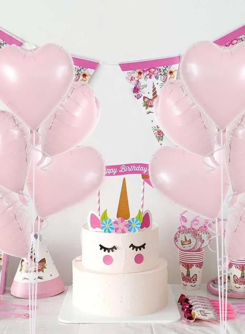 Light Pink Heart Helium Balloons 20pcs Cream Heart Eid Balloons  - Image 5