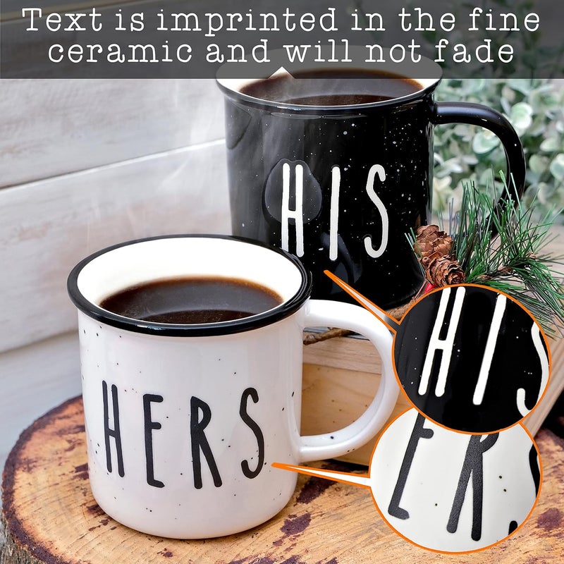 MAINEVENT His And Hers Mugs Set Of 2 Coffee Mug 11 Ounce, Cute Matching Coffee Mug Couples for Anniversary, Engagement Him Her Gift - Image 4