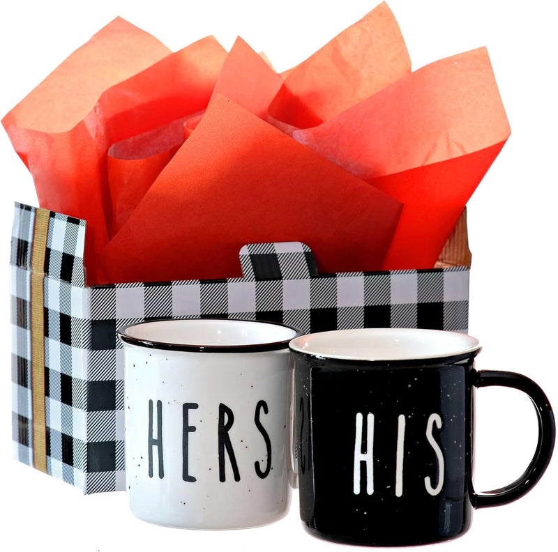 MAINEVENT His And Hers Mugs Set Of 2 Coffee Mug 11 Ounce, Cute Matching Coffee Mug Couples for Anniversary, Engagement Him Her Gift - Image 1
