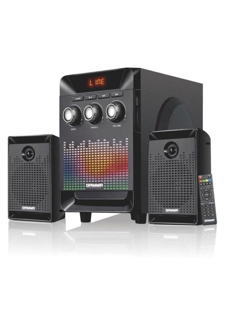 General - Gamma Speaker GT-4420 Multimedia Speaker USB And FM Radio Remote Equipped With RGB Lighting Pure And Powerful Sound Made Of High Quality Materials Designed In A Modern And Elegant Style - Image 1