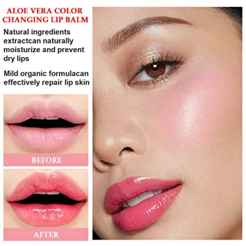 Color Changing Lipstick Queen, Long Lasting Lip Care Nutritious Plumper Lip Balm Moisturizer Magic PH Temperature Color Change Lip Gloss Makeup Set for Women - Image 4