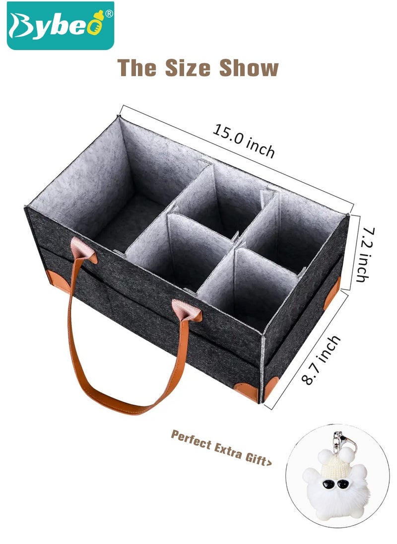 Bybeo - Baby Diaper Caddy Organizer Basket, Portable Large Nursery Diapers  Storage Bag with Removable Dividers for Toddler Wipes & Kid Toys Newborn Shower Gift - Image 1