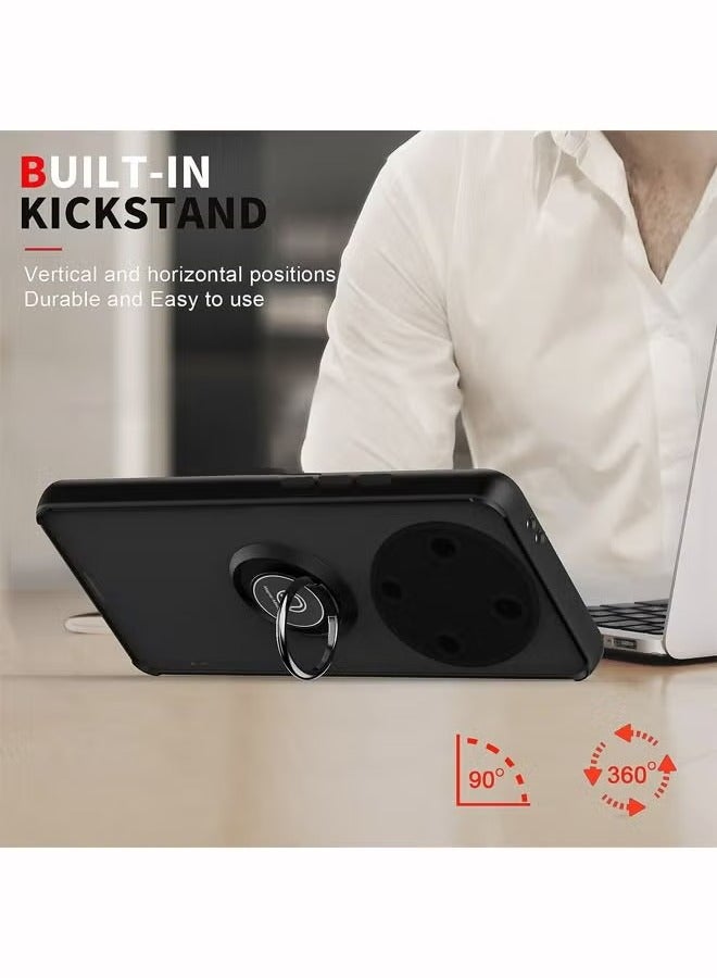 Honor X9b 5G Case Cover, 360°Rotating Kickstand Ring + Support Magnetic Car Mount + Slim Thin PC&TPU Shockproof Mobile Phone Case For Honor X9b 5G, Black - Image 2