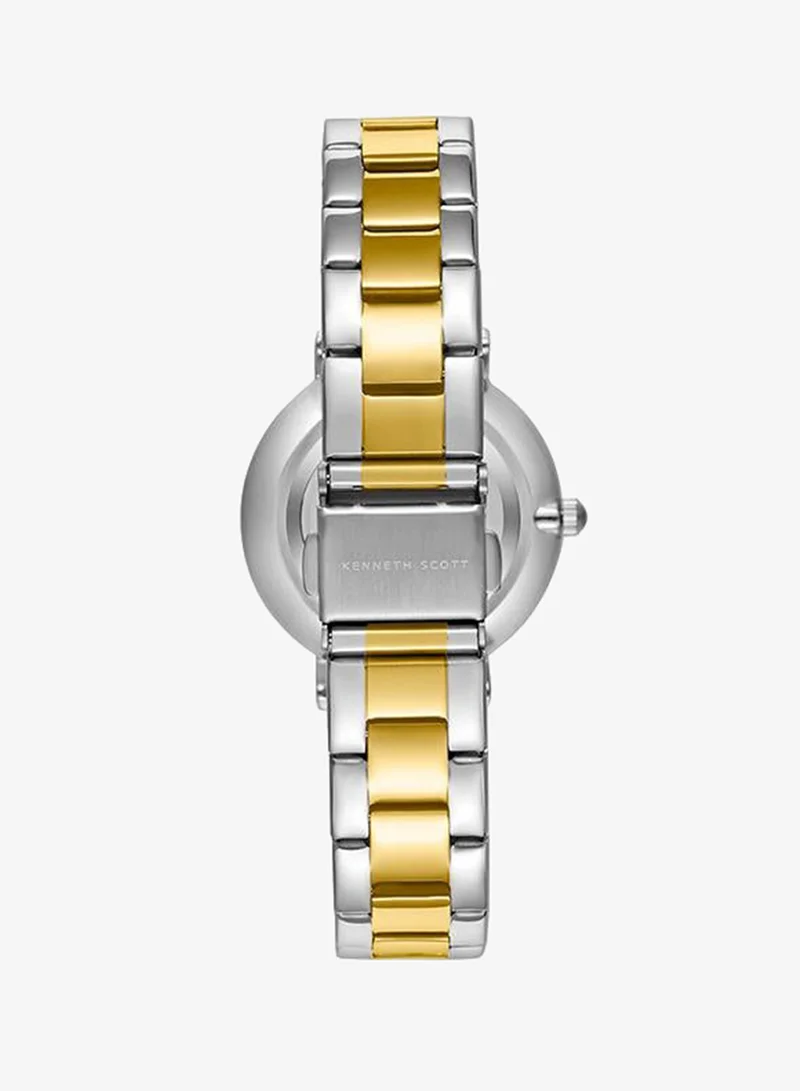 Kenneth Scott white Women's Stainless Steel Analog Watch K23536-TBTW - 32.5 mm for Women | Best Price UAE