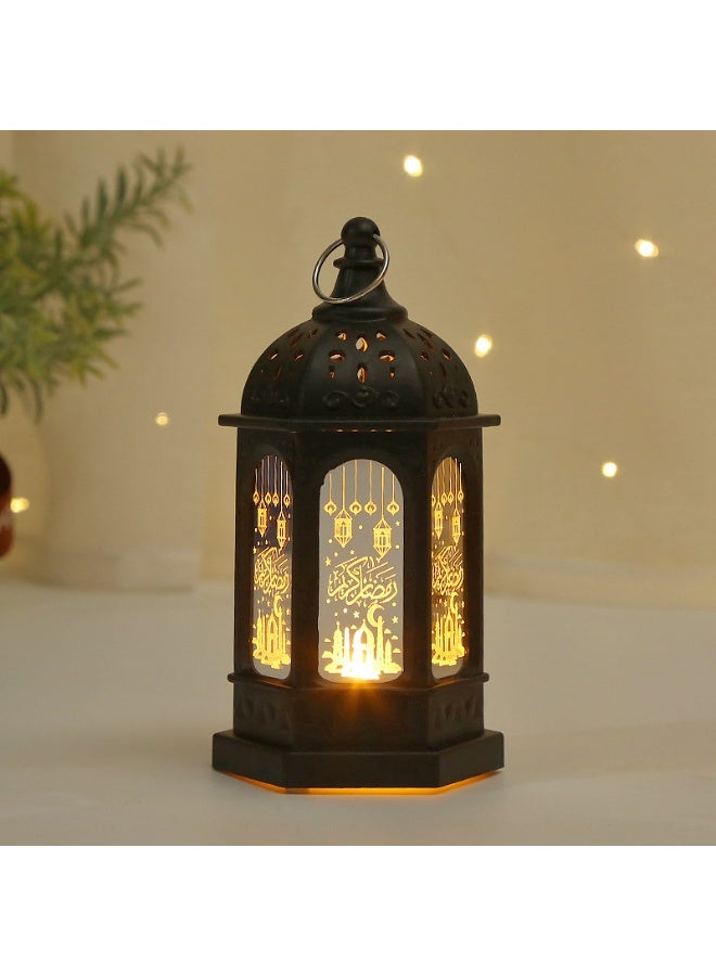فوانيس رمضان، أضواء زينة رمضان، فوانيس LED عتيقة بتصميم مجوف لتزيين طاولة عيد رمضان - Image 1