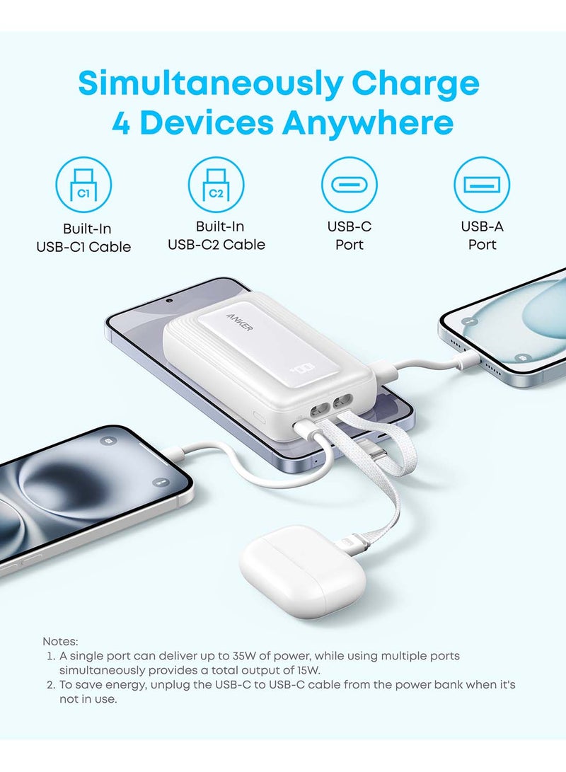 Anker Zolo Power Bank, 10,000mAh 30W Max Fast Portable Charger with Built-in dual USB-C Cables, USB-C&A, Battery Pack for iPhone 17/16 Series, MacBook, Galaxy (Black) - Image 5