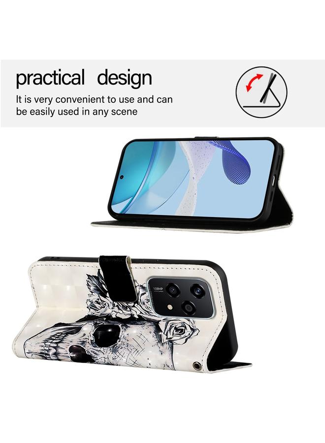 جرين تايجر جراب هاتف Honor 200 Lite Global ثلاثي الأبعاد من الجلد مع غطاء قابل للطي أفقيًا - Image 3