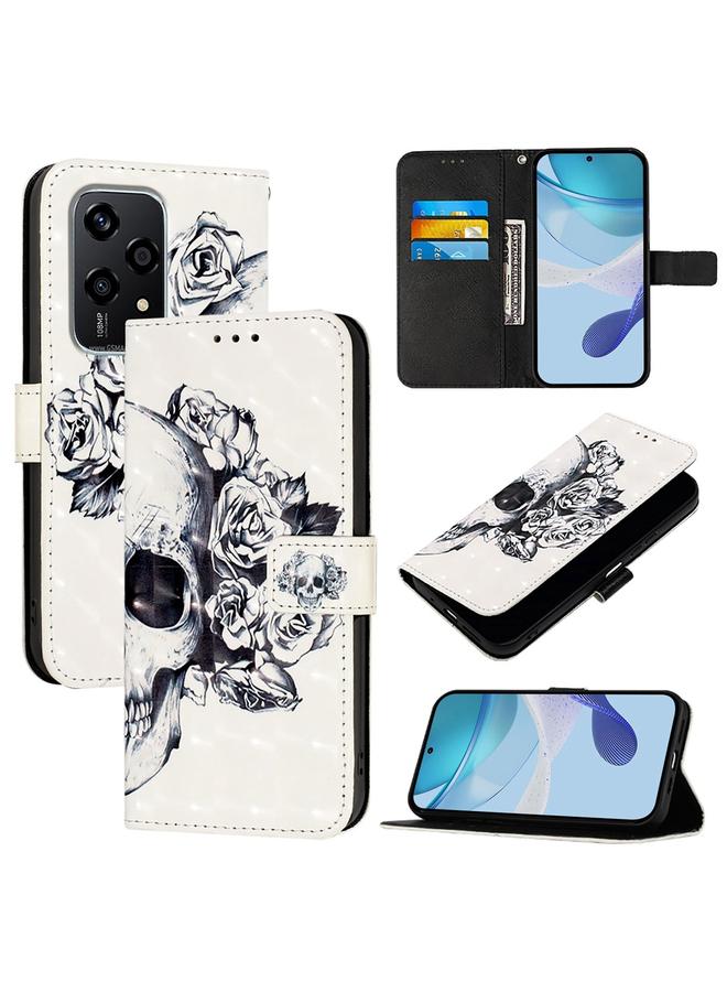 جرين تايجر جراب هاتف Honor 200 Lite Global ثلاثي الأبعاد من الجلد مع غطاء قابل للطي أفقيًا - Image 1