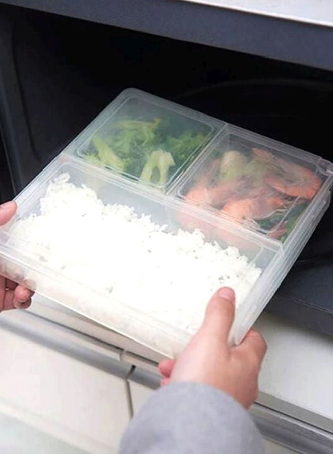 NIBEMINENT 3-Grids Design Lunch Box White 1.45Liters - Image 3