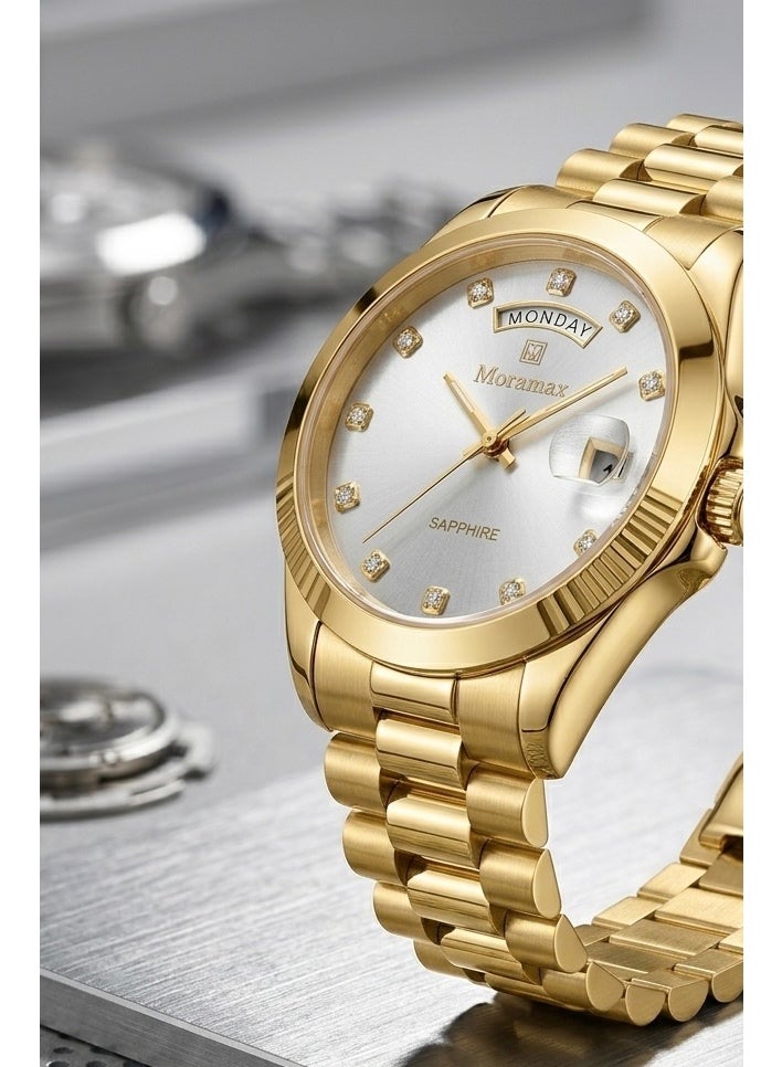 Moramax Executive Day-Date Champagne & Gold-scratch resistant - Image 2