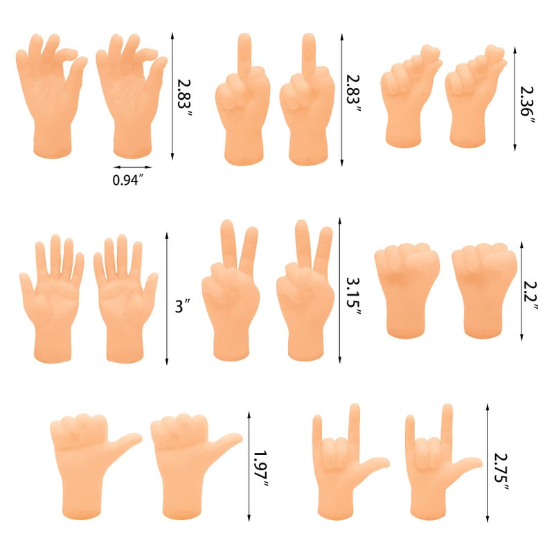 ZAKVOOR 16 Pcs Tiny Finger Hands Mini Rubber Finger Puppets Realistic Little Hand Finger for Display, Desk Decoration, Photography Props, and Creative Projects - Image 2
