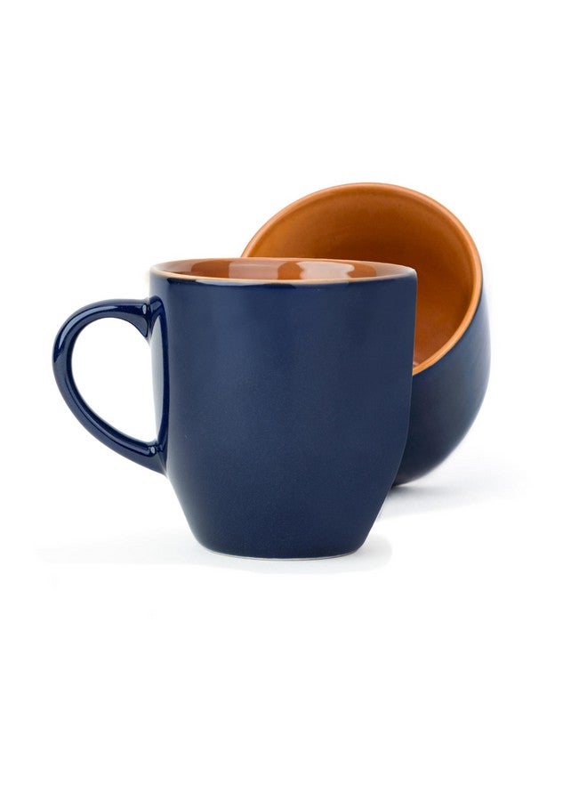 Shay Ceramic Coffee Mug Set, Set of 2, 300ml, Midnight Blue | Medium Mug | Glossy Finish | Stoneware Coffee Cup Set | Ceramic Cup | Microwave Safe (Midnight Blue Milk Mug, Set of 2) - Image 1