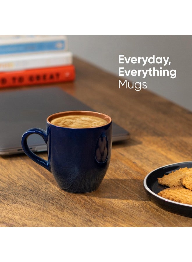 Shay Ceramic Coffee Mug Set, Set of 2, 300ml, Midnight Blue | Medium Mug | Glossy Finish | Stoneware Coffee Cup Set | Ceramic Cup | Microwave Safe (Midnight Blue Milk Mug, Set of 2) - Image 2