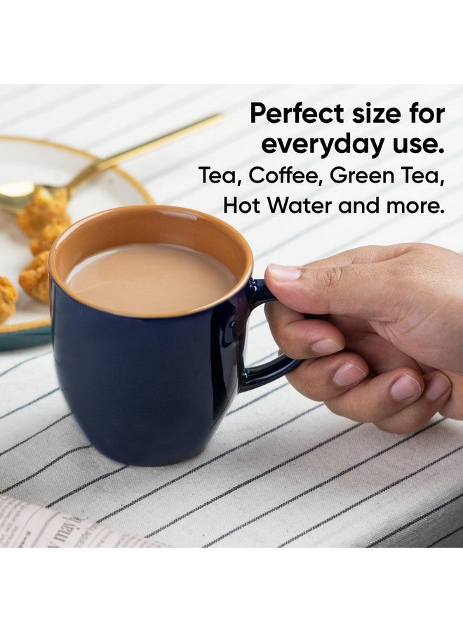 Shay Ceramic Coffee Mug Set, Set of 2, 300ml, Midnight Blue | Medium Mug | Glossy Finish | Stoneware Coffee Cup Set | Ceramic Cup | Microwave Safe (Midnight Blue Milk Mug, Set of 2) - Image 5