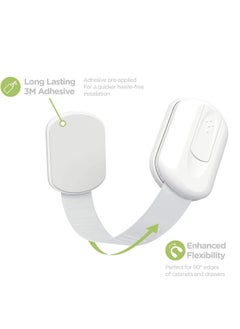 ABJ 12 Pack Multi-Use Adhesive Straps Locks - Childproofing Baby Proofing Cabinet Latches for Drawers, Fridge, Dishwasher, Toilet Seat, Cupboard, Oven, Trash Can, No Drilling Required.  - Image 3