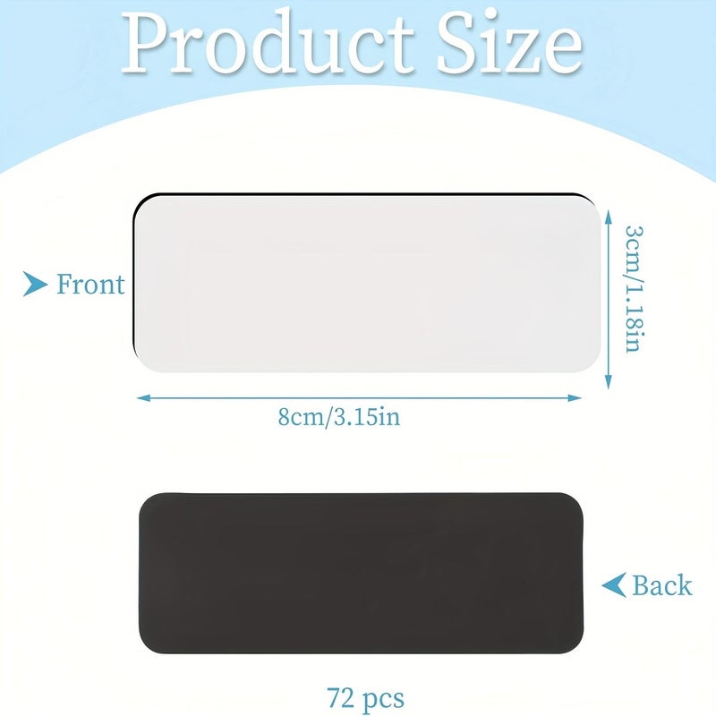 White Magnetic Dry Erase Labels 100pcs Reusable Strip For Home Office Refrigerator Storage - Image 2
