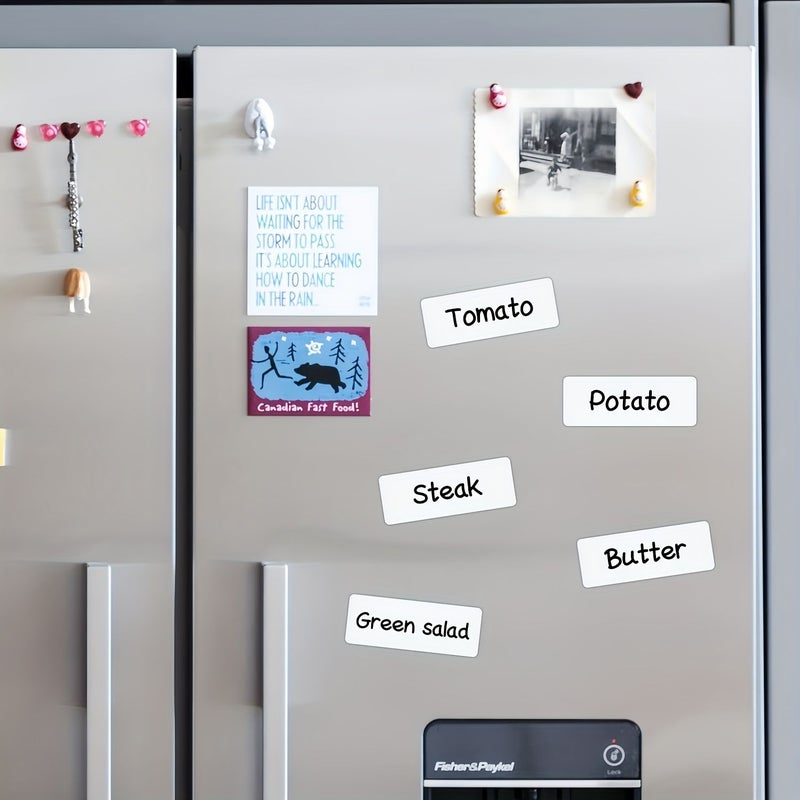 White Magnetic Dry Erase Labels 100pcs Reusable Strip For Home Office Refrigerator Storage - Image 5