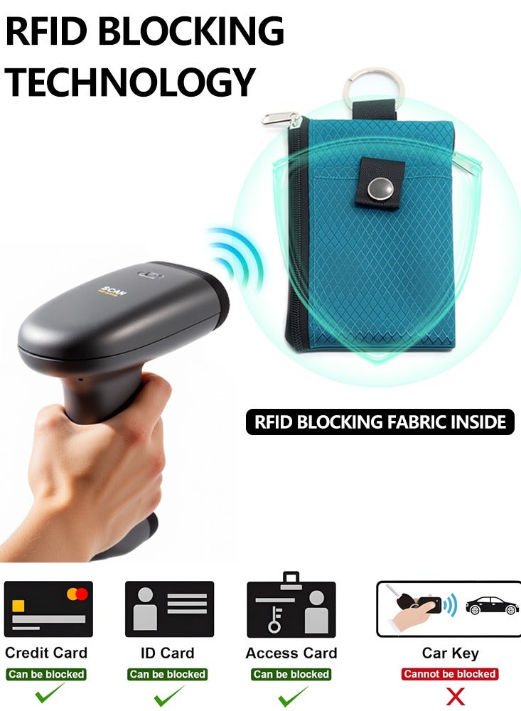 Polyester Portable Coin Wallet Multifunction Credit Card Holder Wallet Portable Wallet with Neck Zipper - Image 4