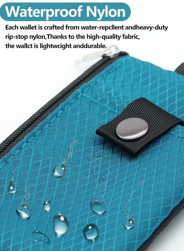 Polyester Portable Coin Wallet Multifunction Credit Card Holder Wallet Portable Wallet with Neck Zipper - Image 5