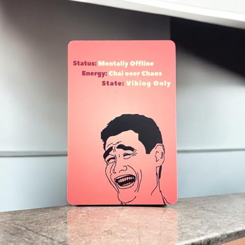 Maefele Funny Meme Desk Frame Set – 3 Quirky Mini Prints for Gen Z Vibes | Mentally Offline, Inner Peace Cancelled, Style Savage | Hilarious Table Decor for Office, Dorm, or Gifting - Image 5