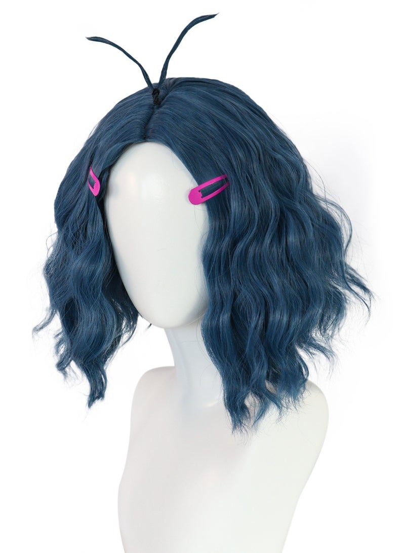 عام باروكة كاملة لشخصية مومو من فيلم Inside Out 2، بلون أزرق وشعر قصير مجعد وكثيف، تعيد تصفيفة الشعر الخاصة بالشخصية بدقة. - Image 4