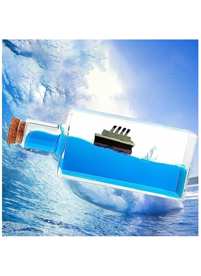 Generic - Titanic Cruise Ship Model Liquid Wave Cruise Ship Decoration Cruise Ship That No Longer Sinks-Cruise Ship Iceberg Home Decor Suitable for Home Show, Gifts, Desk or Paperweight(Fluid Drift Bottle) - Image 1