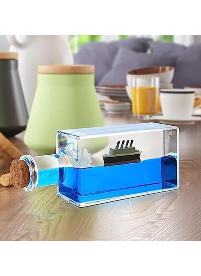 Generic - Titanic Cruise Ship Model Liquid Wave Cruise Ship Decoration Cruise Ship That No Longer Sinks-Cruise Ship Iceberg Home Decor Suitable for Home Show, Gifts, Desk or Paperweight(Fluid Drift Bottle) - Image 1