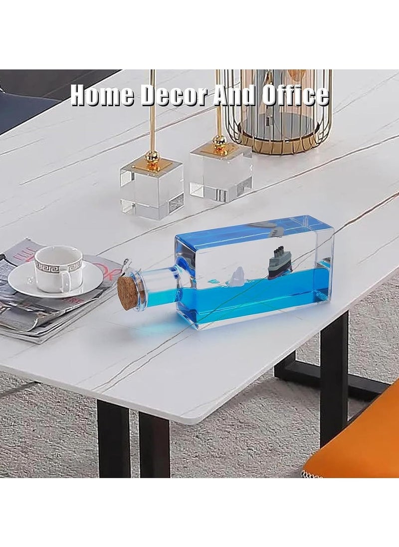 Generic - Titanic Cruise Ship Model Liquid Wave Cruise Ship Decoration Cruise Ship That No Longer Sinks-Cruise Ship Iceberg Home Decor Suitable for Home Show, Gifts, Desk or Paperweight(Fluid Drift Bottle) - Image 1