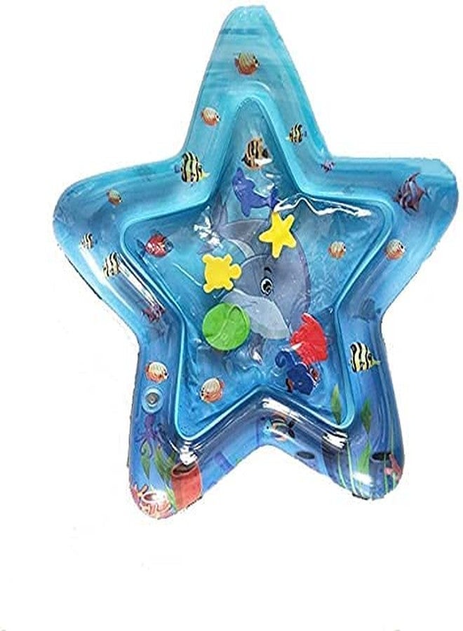 VDHJA Baby Kids Water Play Mat Toy Inflatable Tummy Time Fun Activity Play Center Indoor and Outdoor Water Play Mat for Baby (Blue) - Image 1